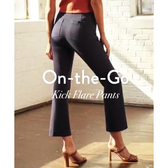 Spanx Polished Kick Flare Classic Black Ponte High-Rise Waist Trousers Slacks 2X - Picture 7 of 13